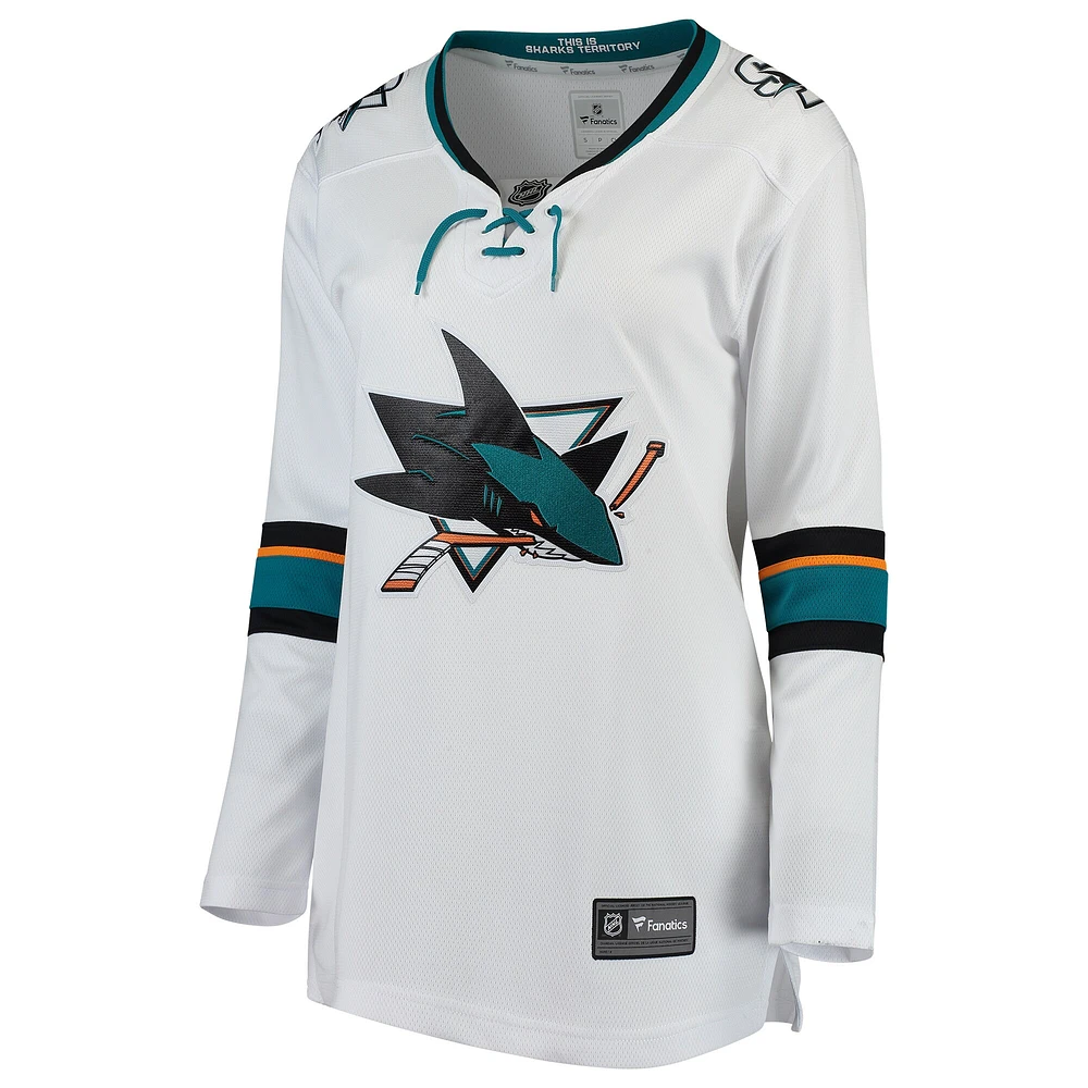 Women's Fanatics White San Jose Sharks Away Breakaway Jersey
