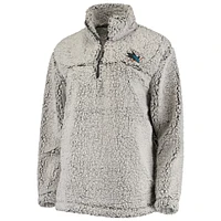 Veste G-III 4Her by Carl Banks grise pour femme des Sharks de San Jose en sherpa avec fermeture éclair sur le quart