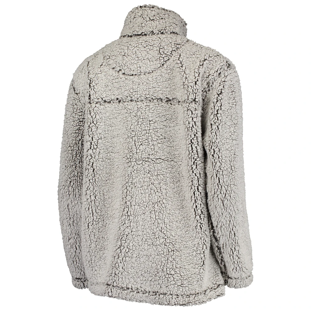 Veste G-III 4Her by Carl Banks grise pour femme des Sharks de San Jose en sherpa avec fermeture éclair sur le quart