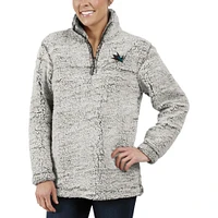 Veste G-III 4Her by Carl Banks grise pour femme des Sharks de San Jose en sherpa avec fermeture éclair sur le quart