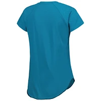 Women's Starter Teal San Jose Sharks Grand Slam Raglan Notch Neck T-Shirt