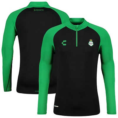 Haut à enfiler Charly Black Santos Laguna 2024/25 pour homme avec fermeture éclair quart de tour