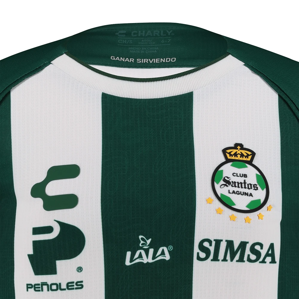 Maillot Charly Vert/Blanc Santos Laguna 2024/25 Domicile Authentique Enfant