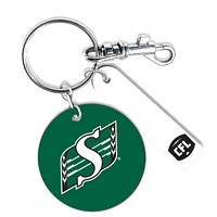 Saskatchewan Roughriders Personalized Leather Round Keychain