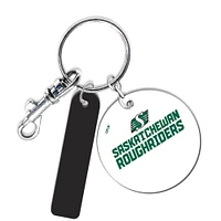 Saskatchewan Roughriders Personalized Leather Round Keychain