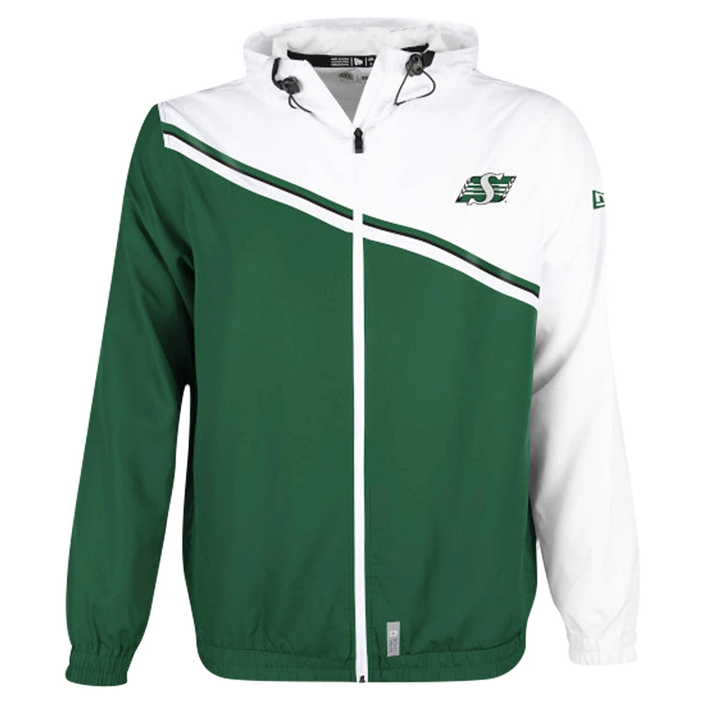 Men's New Era Green Saskatchewan Roughriders Pinnacle Woven Ripstop Full-Zip Jacket