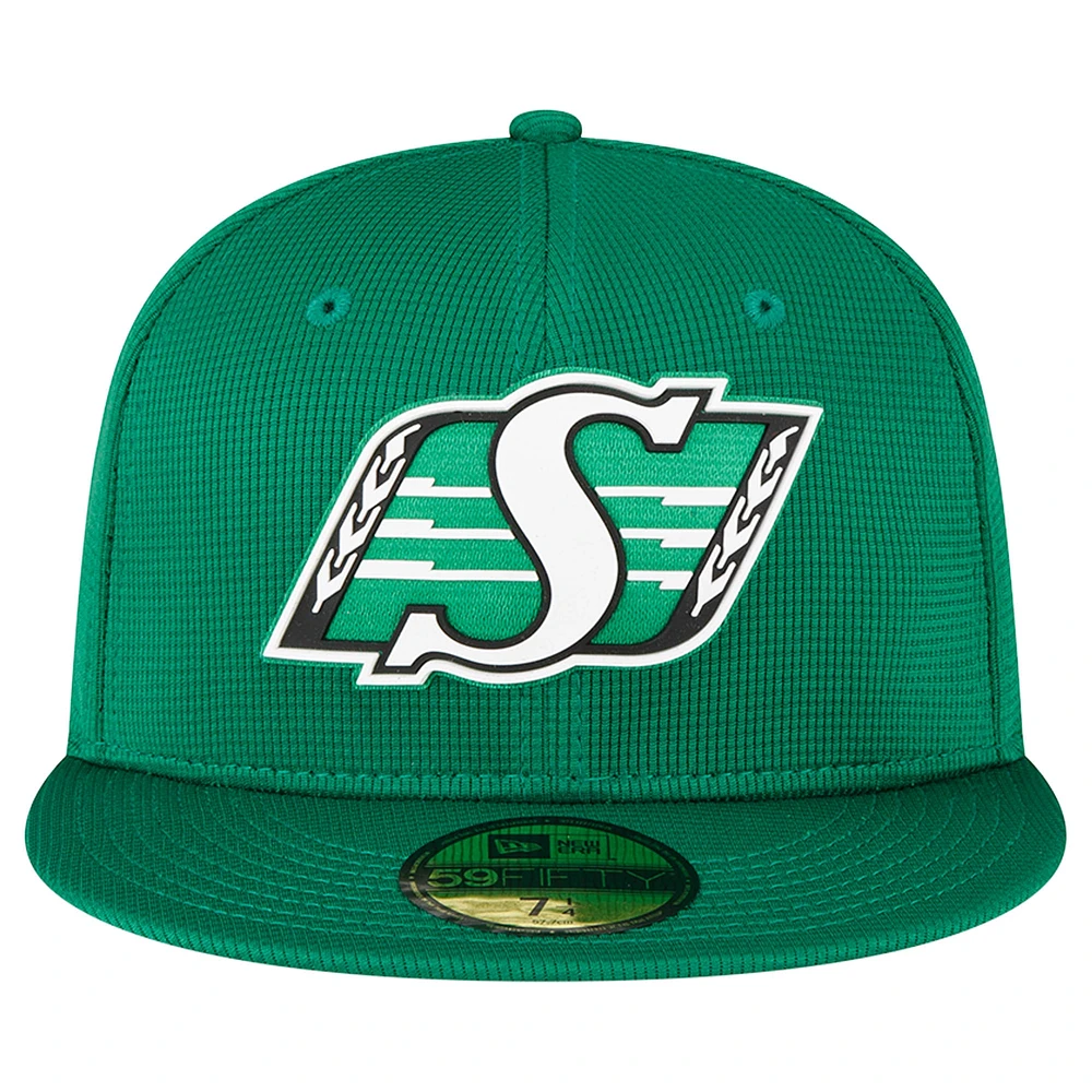 Men's New Era  Green Saskatchewan Roughriders Sideline 59FIFTY Fitted Hat