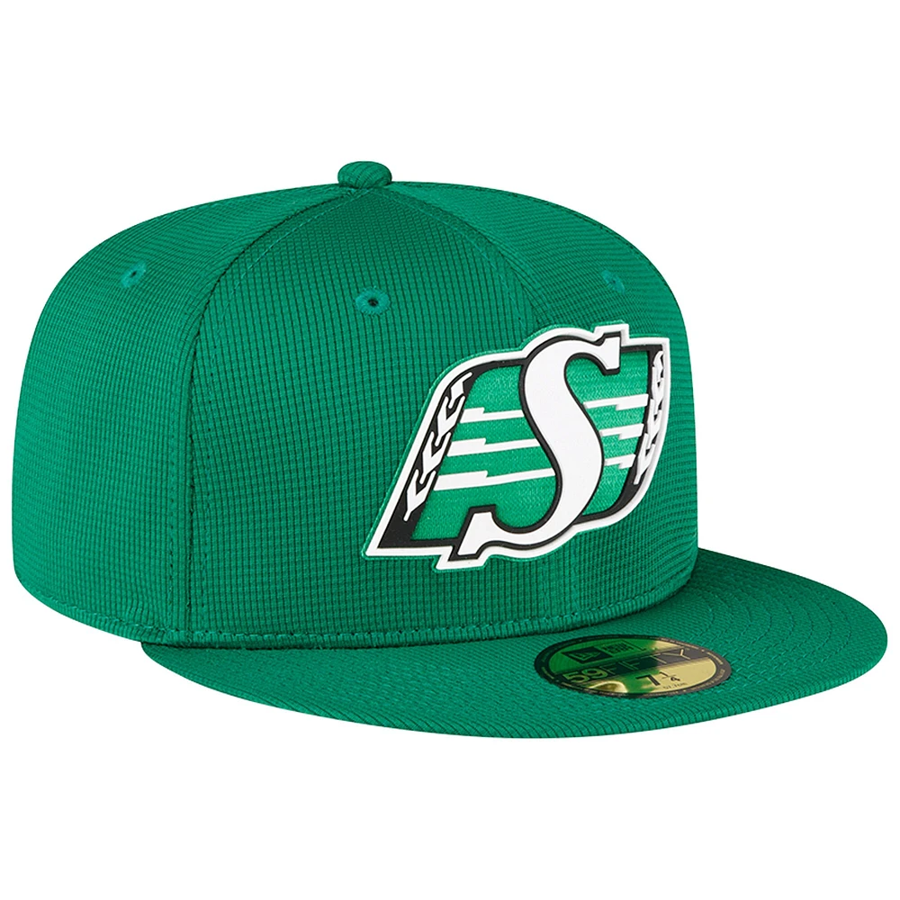 Men's New Era  Green Saskatchewan Roughriders Sideline 59FIFTY Fitted Hat