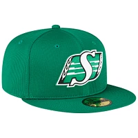Men's New Era  Green Saskatchewan Roughriders Sideline 59FIFTY Fitted Hat
