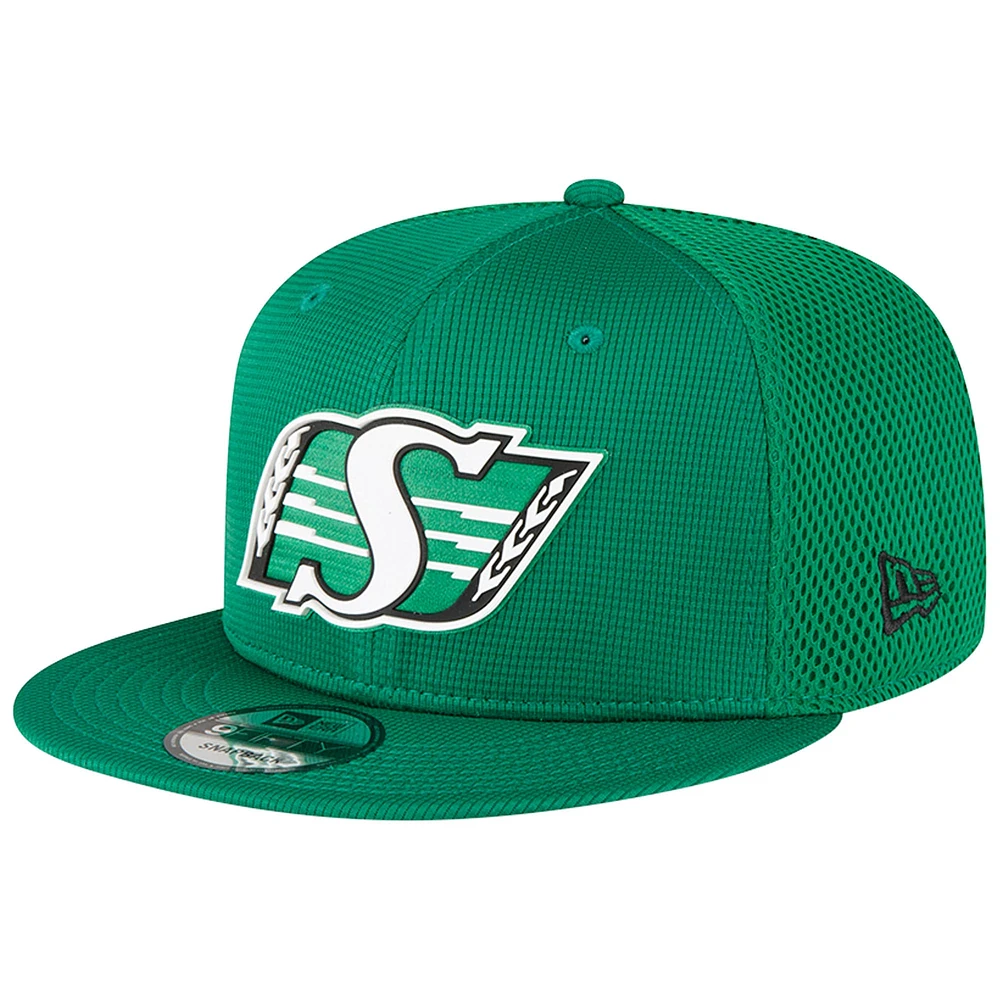 Men's New Era Green Saskatchewan Roughriders Sideline 9FIFTY Snapback Hat