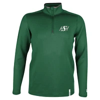 Men's New Era Green Saskatchewan Roughriders Sideline Edge Performance Quarter-Zip Top