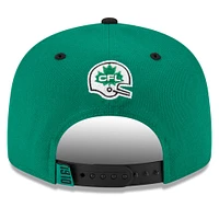 Men's New Era Green Saskatchewan Roughriders Turf Traditions 9FIFTY Snapback Hat