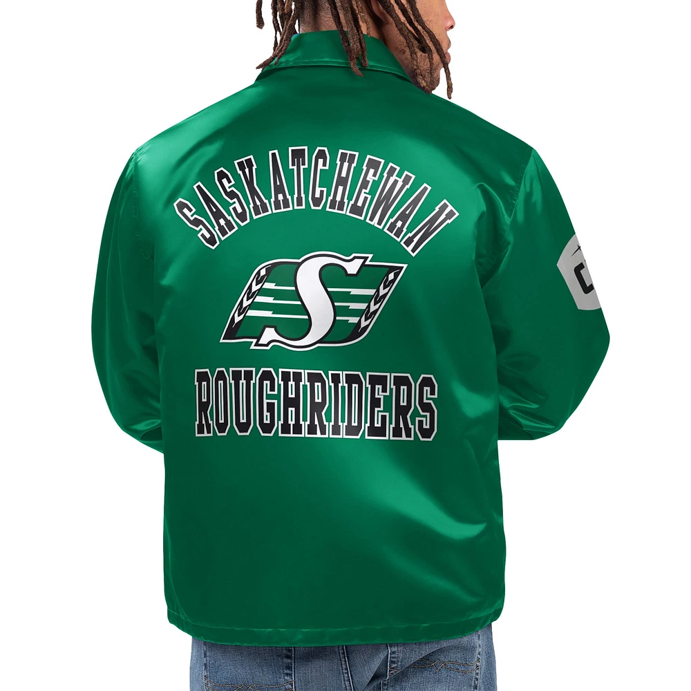Men's Starter Green Saskatchewan Roughriders Option Route Full-Snap Coaches Jacket