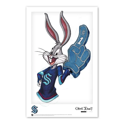 Bugs Bunny Seattle Kraken 11"x 17" Looney Tunes affiche imprimée