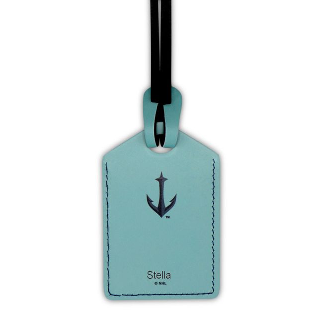 Étiquette de bagage en cuir personnalisée Seattle Kraken Deep Sea Blue