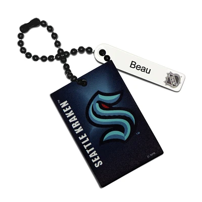 Deep Sea Blue Seattle Kraken Personalized Leather Rectangle Bag Tag
