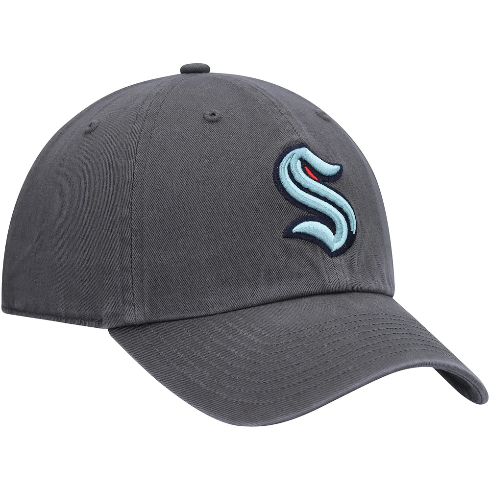 Men's '47 Charcoal Seattle Kraken Clean Up Adjustable Hat