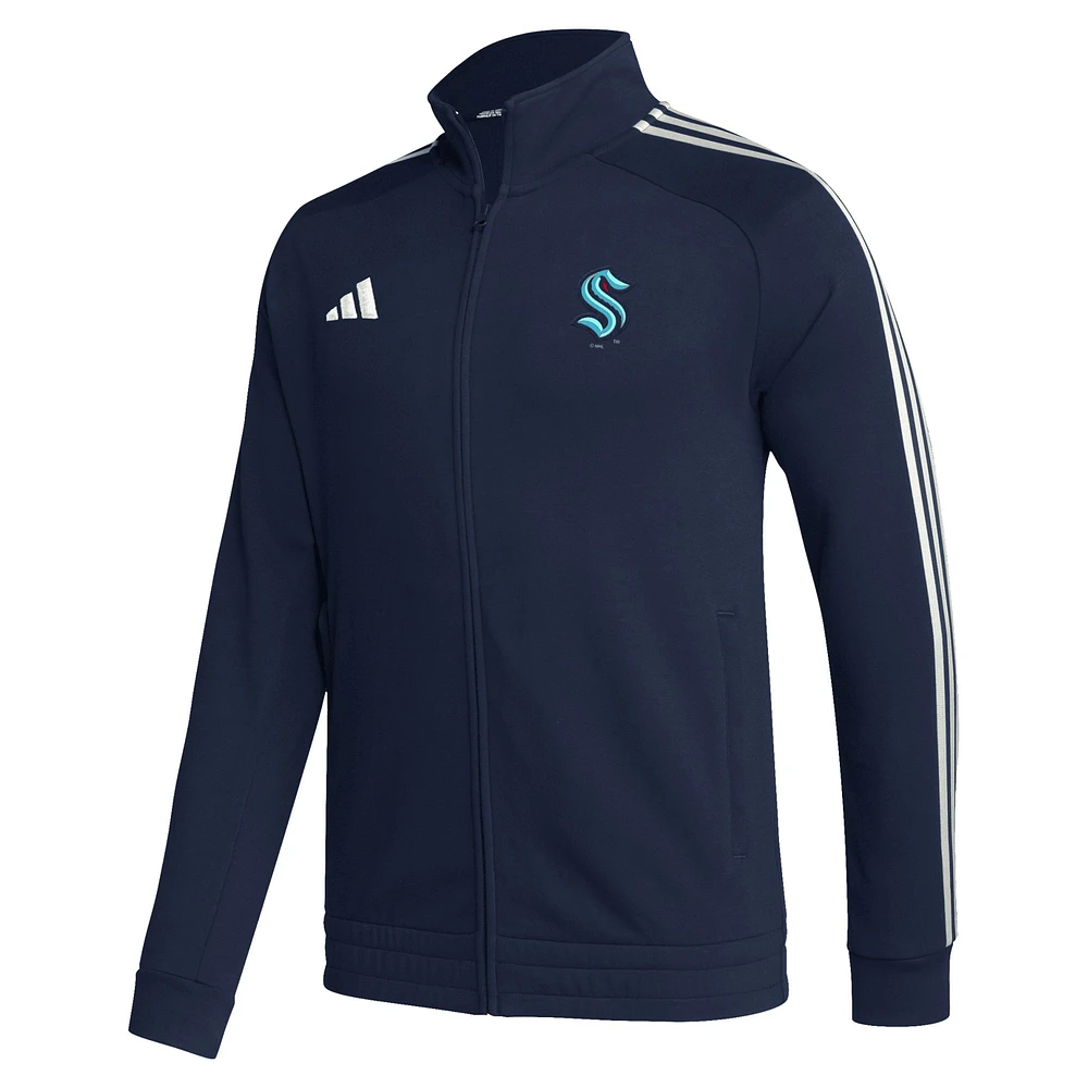 Men's adidas Deep Sea Blue Seattle Kraken Raglan Full-Zip Track Jacket