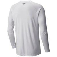 Men's  Columbia White Seattle Kraken Terminal Tackle Omni-Shade Raglan Long Sleeve T-Shirt