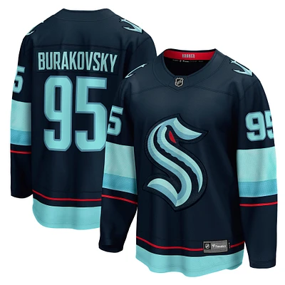 Men's Fanatics Andre Burakovsky Deep Sea Blue Seattle Kraken Home Breakaway Player Jersey