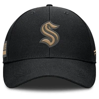 Men's Fanatics Black Seattle Kraken Authentic Pro Military Appreciation Adjustable Hat