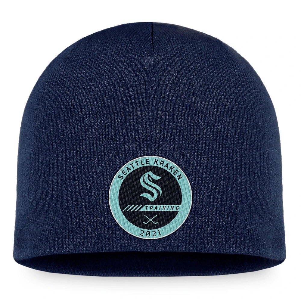 Men's Fanatics Deep Sea Blue Seattle Kraken 2022 Training Camp Authentic Pro Beanie