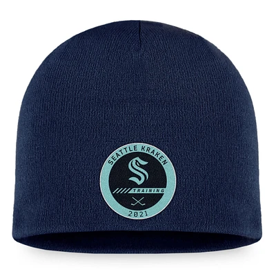 Men's Fanatics Deep Sea Blue Seattle Kraken 2022 Training Camp Authentic Pro Beanie