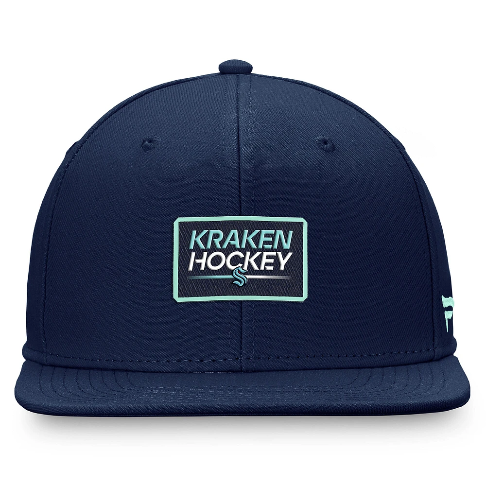Men's Fanatics  Deep Sea Blue Seattle Kraken Authentic Pro Prime Snapback Hat