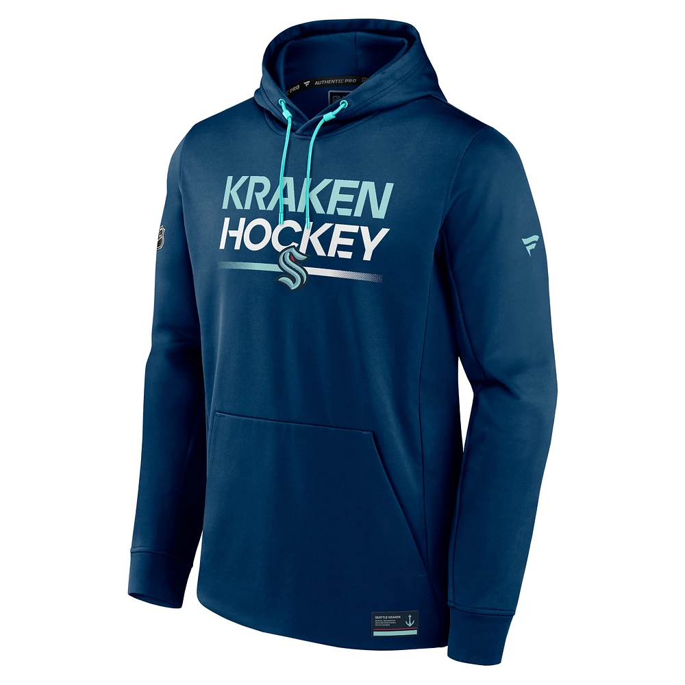 Men's Fanatics  Deep Sea Blue Seattle Kraken Authentic Pro Pullover Hoodie