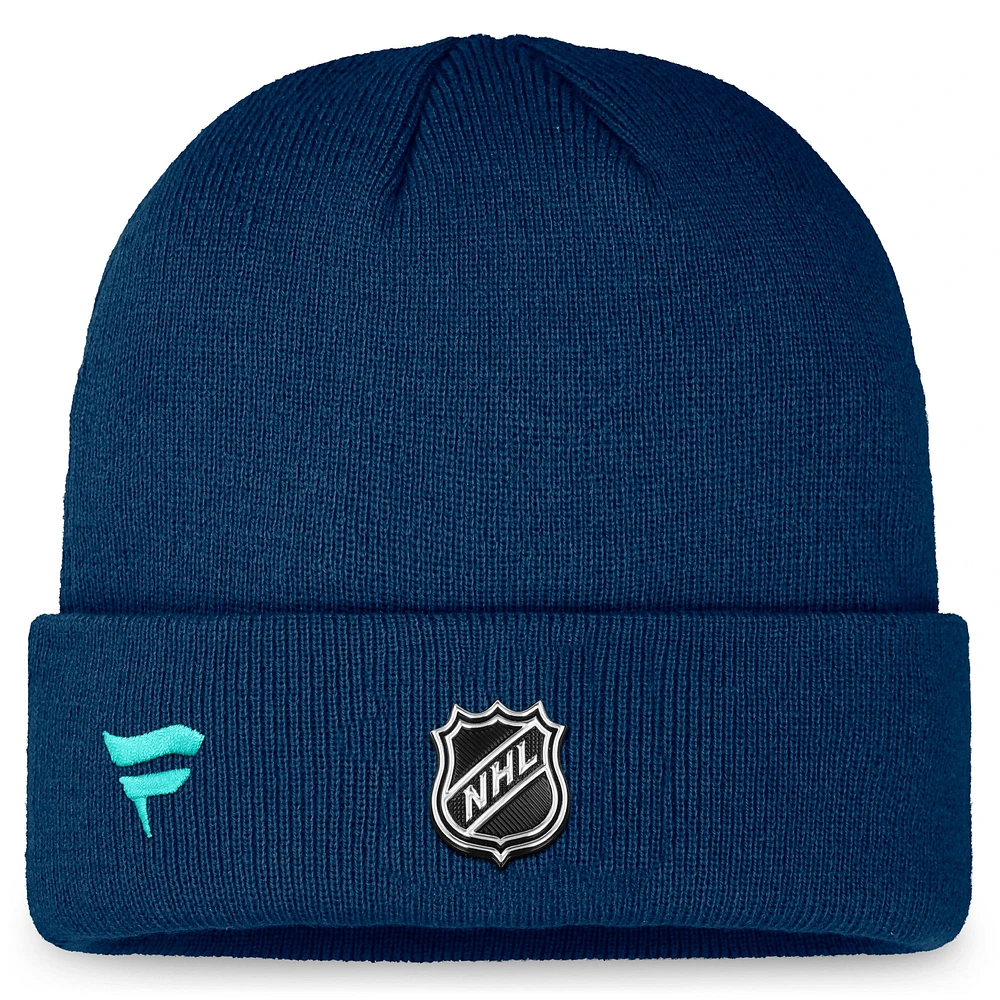 Men's Fanatics Deep Sea Blue Seattle Kraken Authentic Pro Training Camp Cuffed Knit Hat