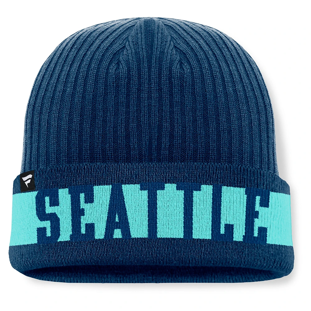 Men's Fanatics Deep Sea Blue Seattle Kraken Blueliner Cuffed Knit Hat
