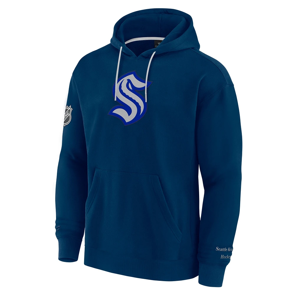 Men's Fanatics Deep Sea Blue Seattle Kraken Elements Pace Pullover Hoodie