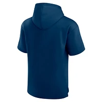 Men's Fanatics  Deep Sea Blue Seattle Kraken Elements Ready Short Sleeve Pullover Hoodie