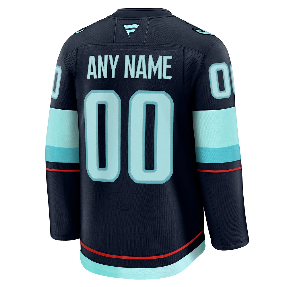 Men's Fanatics Deep Sea Blue Seattle Kraken Home Premium Custom Jersey