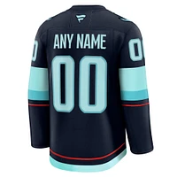 Men's Fanatics Deep Sea Blue Seattle Kraken Home Premium Custom Jersey