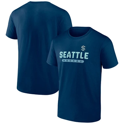 T-shirt officiel de l'équipe Fanatics Deep Sea Blue Seattle Kraken pour homme