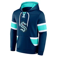 Men's Fanatics Deep Sea Blue Seattle Kraken Powerplay Warrior Pullover Hoodie