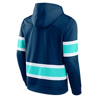 Men's Fanatics Deep Sea Blue Seattle Kraken Powerplay Warrior Pullover Hoodie