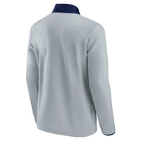 polaire Seattle Kraken Omni Fanatics gris/bleu profond pour hommes - Veste quart de bouton-pression