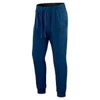 Men's Fanatics Heather Deep Sea Blue Seattle Kraken Authentic Pro Road Jogger Sweatpants