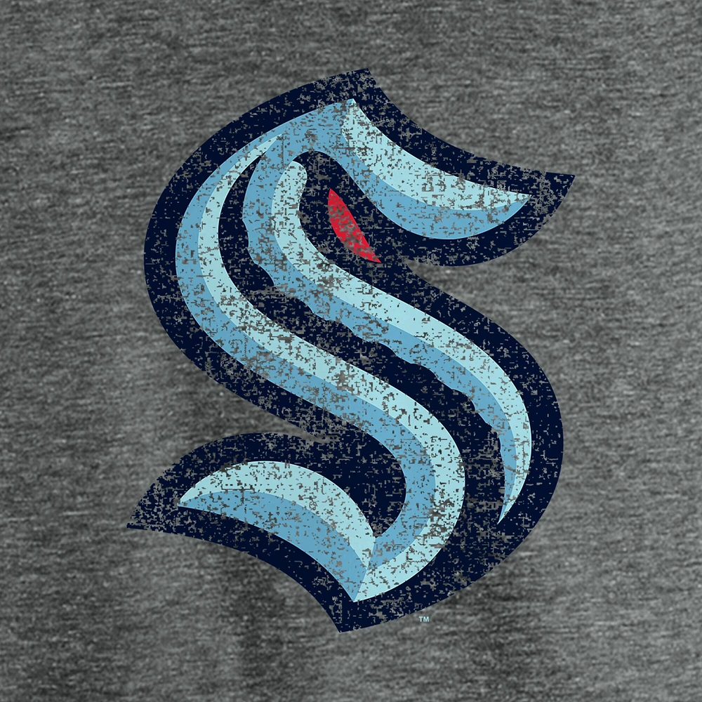 T-shirt triple mélange Fanatics Heather Grey Seattle Kraken Distressed Team pour hommes