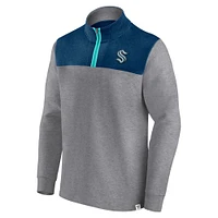 Men's Fanatics Heather Gray Seattle Kraken Launch It Quarter-Zip Jacket