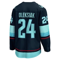Men's Fanatics Jamie Oleksiak Deep Sea Blue Seattle Kraken Home Breakaway Player Jersey