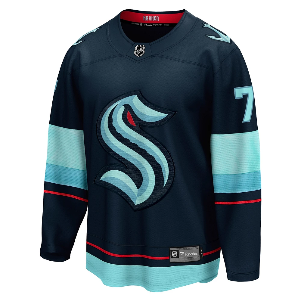 Fanatics pour hommes Jordan Eberle Navy Seattle Kraken Home - Maillot de joueur échappé