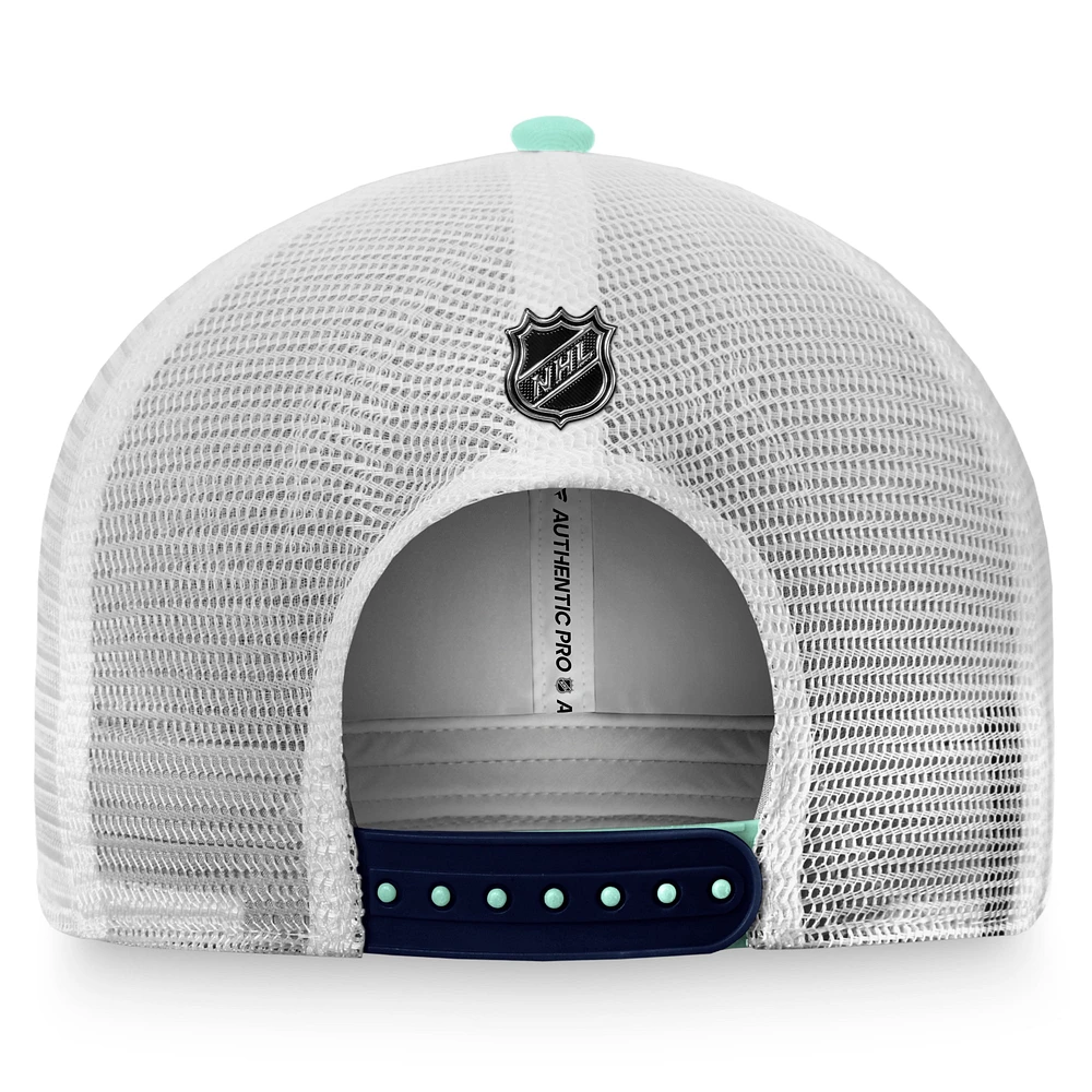 Men's Fanatics Light Blue/White Seattle Kraken Authentic Pro Rink Trucker Snapback Hat
