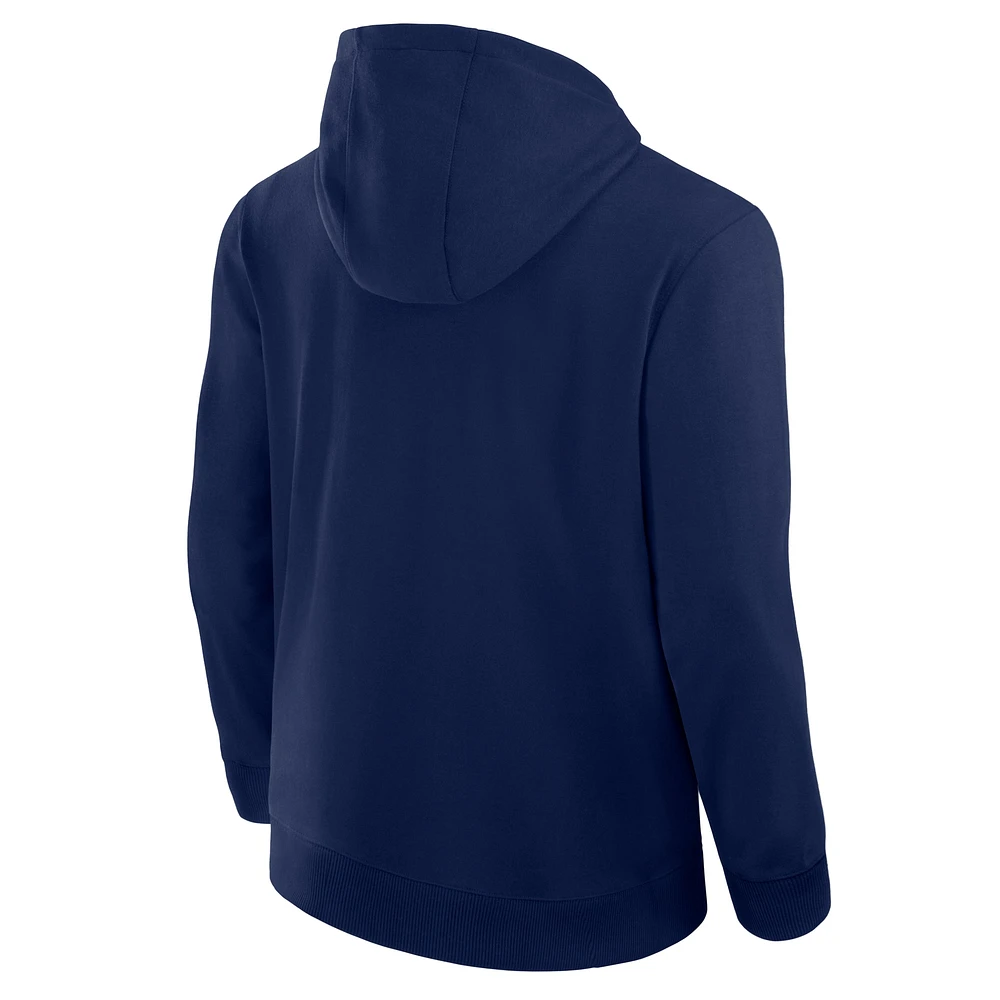 Men's Fanatics  Navy Seattle Kraken Elements Tonal Primary Tri-Blend Full-Zip Hoodie