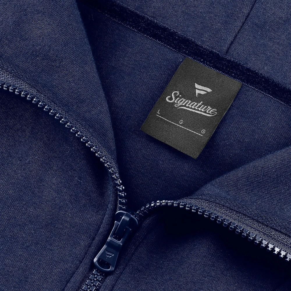 Men's Fanatics  Navy Seattle Kraken Elements Tonal Primary Tri-Blend Full-Zip Hoodie