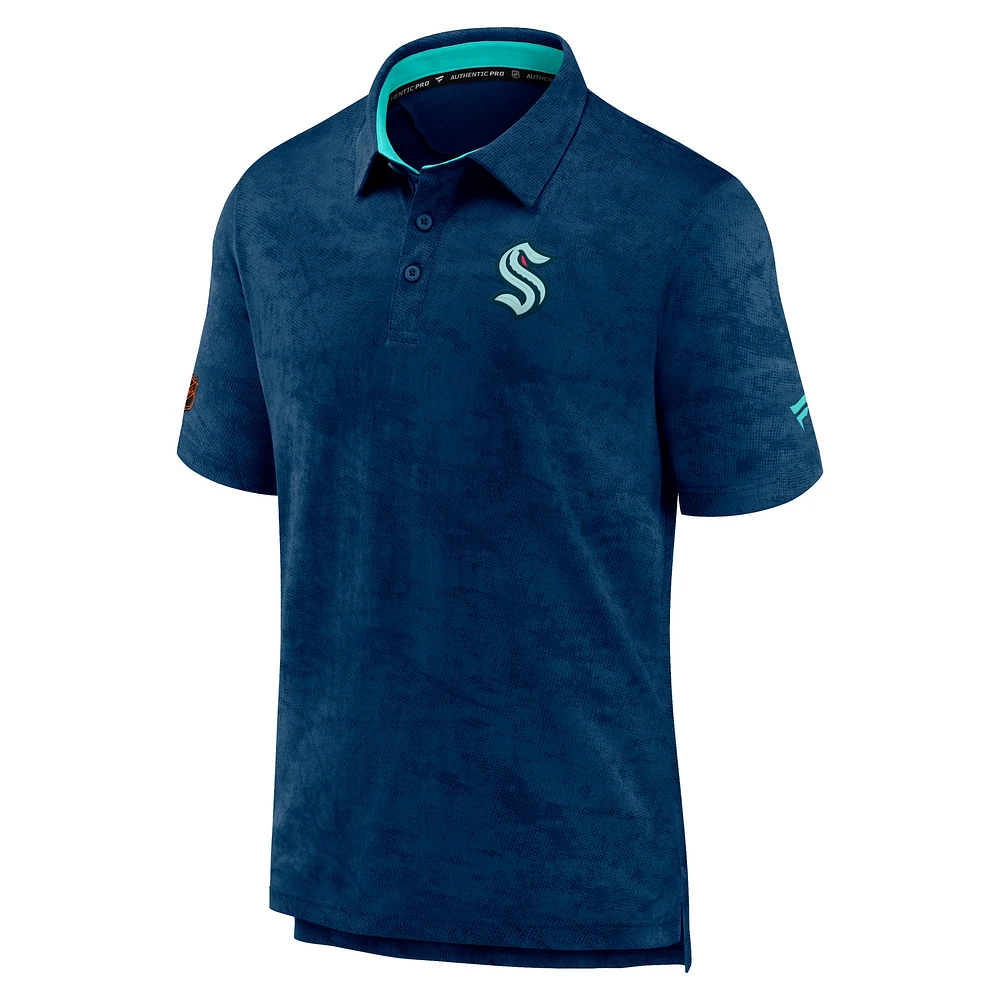 Men's Fanatics Navy Seattle Kraken Special Edition 2.0 Authentic Pro Polo