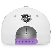 Men's Fanatics White/Purple Seattle Kraken Authentic Pro Hockey Fights Cancer Adjustable Hat