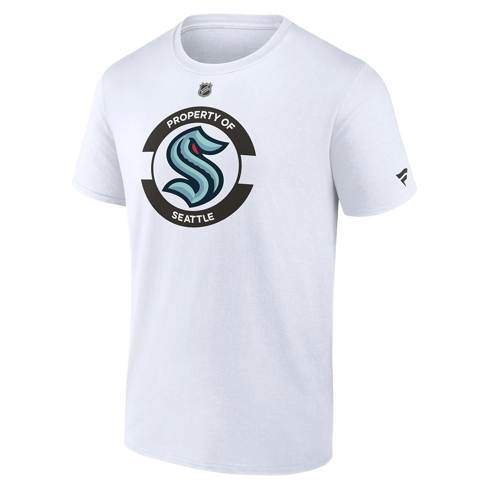 Men's Fanatics White Seattle Kraken Authentic Pro Core Secondary T-Shirt